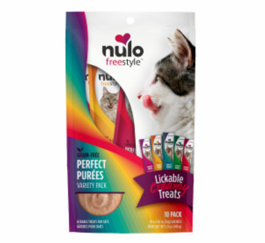 Nulo FreeStyle Cat Grain-Free Puree Variety Pack 10 X 0.5 oz Sachets